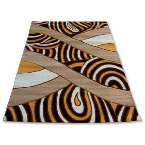 Kusový koberec abstraktný hnedý, Velikosti 140x190cm