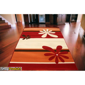 Kusový koberec PP Kvetiny vínový, Velikosti 80x150cm