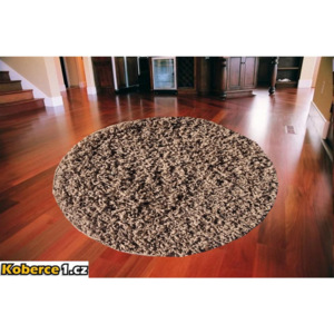 Kusový koberec Shaggy vlas 50mm cappucino kruh, Velikosti 60x60cm