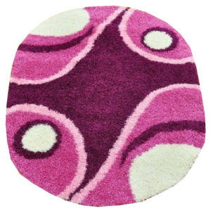 Kusový koberec Shaggy Loca Sisto fialový ovál, Velikosti 60x100cm