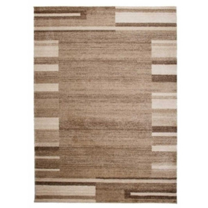 Luxusný kusový koberec pruhy v okraji 2 tmavo béžový, Velikosti 80x150cm