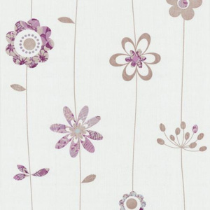 Papierové tapety, kvety fialovo-hnedé, X-treme Colors 556220, P+S International, rozmer 10,05 m x 0,53 m