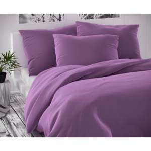 Saténové predľžené posteľné obliečky Luxury Collection 140x220, 70x90cm fialové