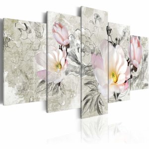 Obraz - magnolia - retro style 100x50