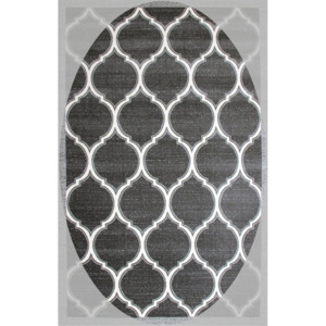 Kusový koberec Mirabelo šedý ovál, Velikosti 133x190cm