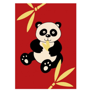 Kusový koberec Panda červený, Velikosti 133x190cm