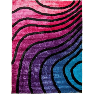 Luxusný kusový koberec Vlny viskóza 3D ružovomodrý, Velikosti 60x100cm