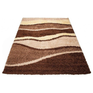 Kusový koberec Shaggy Zenone hnedý, Velikosti 140x190cm