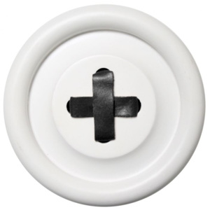 Drevený vešiak Button White/black 13 cm (kód JAR2018 na -20 %)