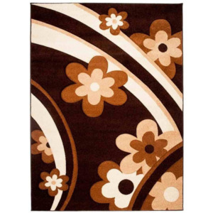 Kusový koberec Kvietočky hnedý, Velikosti 190x270cm