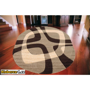 Kusový koberec Zaros hnedý ovál, Velikosti 140x190cm