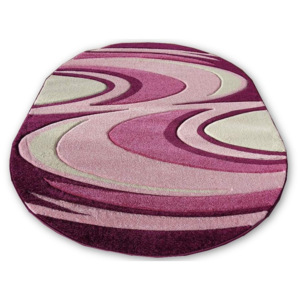 Kusový koberec Vlny fialovo ružový ovál, Velikosti 80x150cm