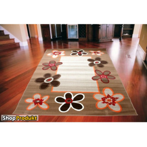 Kusový koberec PP Květy kávový, Velikosti 160x230cm