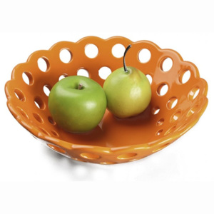 Oranžová porcelánová misa na ovocie Versa Orange Fruit Bowl