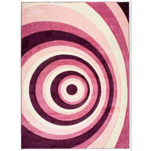 Kusový koberec Krúžky fialový, Velikosti 80x150cm
