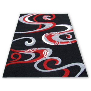 Kusový koberec esíčka čierný, Velikosti 190x270cm
