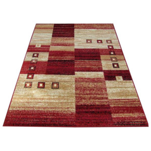 Kusový koberec PP Kocky červený, Velikosti 80x150cm