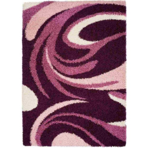 Kusový koberec Shaggy Loca Gaia fialový, Velikosti 80x150cm