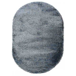 Koberec Shaggy vlas 50 mm Horten modrý ovál, Velikosti 80x150cm