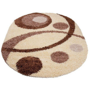 Kusový koberec Shaggy Felice krémový ovál, Velikosti 80x150cm