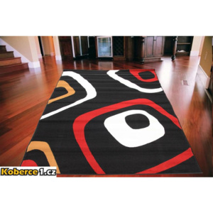 Kusový koberec PP Štvorce čierny, Velikosti 160x230cm
