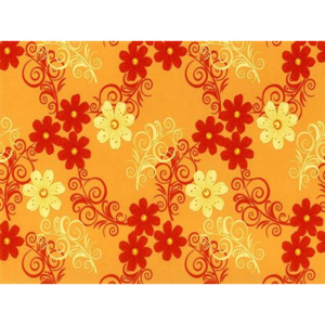 Obrus PVC kvety oranžové, návin 20 m x 140 cm, IMPOL TRADE