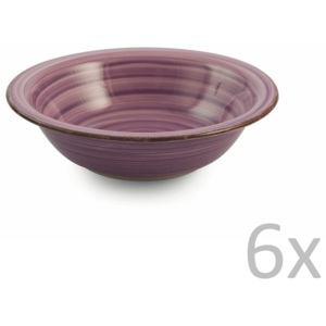 Sada 6 fialových polievkových tanierov Villa d'Este New Baita, Ø 21,5 cm