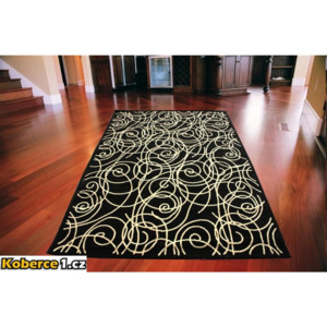 Kusový koberec PP Špirály čierny, Velikosti 160x210cm