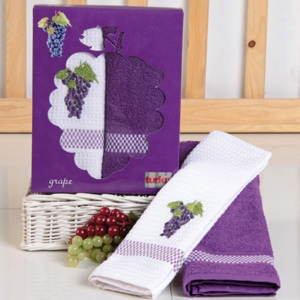 Darčeková súprava uteráka a utierky Hrozno fialova