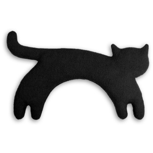 Leschi LESCHÍ Hřející polštářek kočka Minina 39x17cm černá/černá