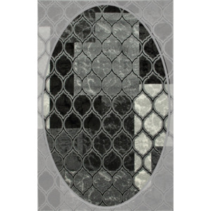 Kusový koberec Roxana tmavo sivý ovál, Velikosti 160x220cm