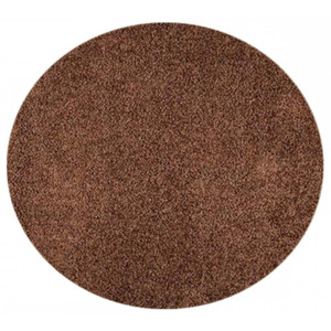 Kusový koberec Shaggy Della hnedý 2 kruh, Velikosti 130x130cm
