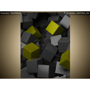 Samolepiaca fólia Čierno - zelené kocky 3D 150x200cm OK3706A_2M (Rôzne varianty)