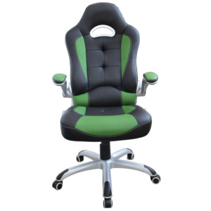 BEZDOTEKU Kancelárska stolička Viper čierna so zelenými pruhmi