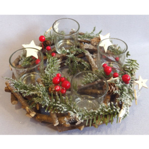 Umelý adventný veniec, pr. 24 cm