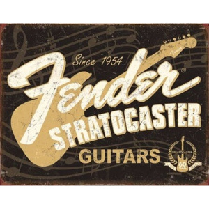 Plechová ceduľa Fender - Stratocaster 60th, (30 x 42 cm)