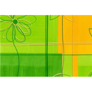 Ubrus PVC květy v kostce zelené, návin 20 m x 140 cm, IMPOL TRADE