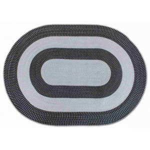 Obojstranný koberec Omega čierny ovál, Velikosti 120x170cm