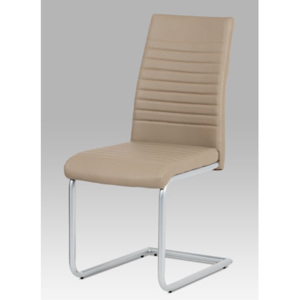 Jedálenská stolička DCL-131 CAP koženka cappuccino /sivý lak Autronic