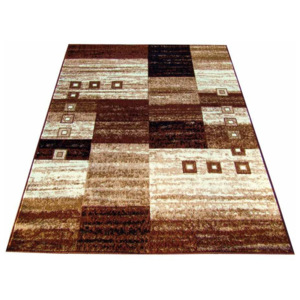 Kusový koberec PP Kocky hnedý, Velikosti 70x130cm
