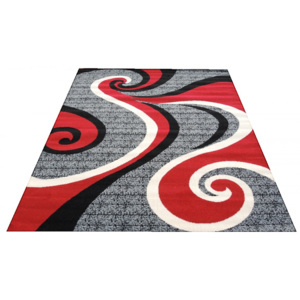 Kusový koberec PP Vlnky sivočervený, Velikosti 100x190cm