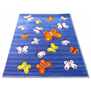 Detský kusový koberec Motýle modrý, Velikosti 160x220cm