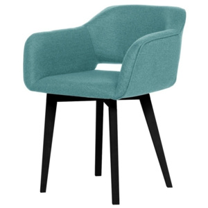 Svetlomodrá jedálenská stolička s čiernymi nohami My Pop Design Oldenburg