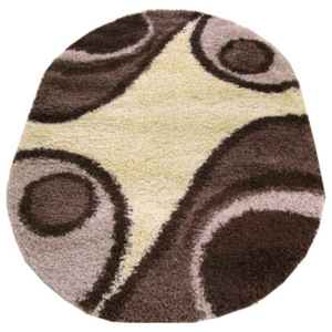 Kusový koberec Shaggy Loca Sisto krémový ovál, Velikosti 200x290cm