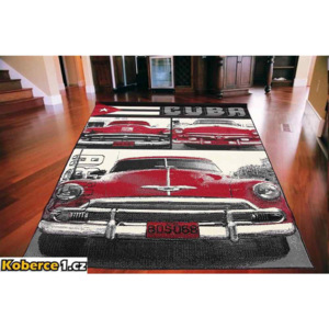 Kusový koberec PP Kubánska autá sivý, Velikosti 140x200cm
