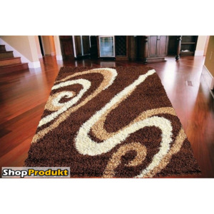 Kusový koberec Shaggy esíčka vlas 50mm hnedý, Velikosti 80x150cm