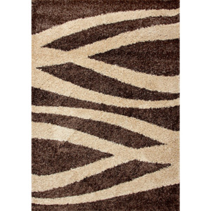 Kusový koberec Shaggy vlas 30 mm Manuel hnedý, Velikosti 70x140cm