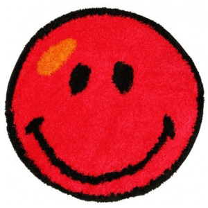Kusový koberec Shaggy vlas 30mm Smile červený, Velikosti 67x67cm