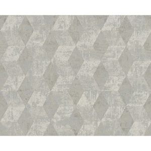 Vliesová tapeta, geometrický motív, šedo-strieborná