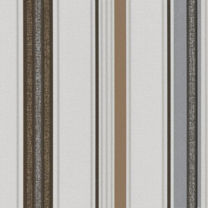Vliesové tapety, pruhy hnedé, strieborné, Tribute 1320730, P+S International, rozmer 10,05 m x 0,53 m